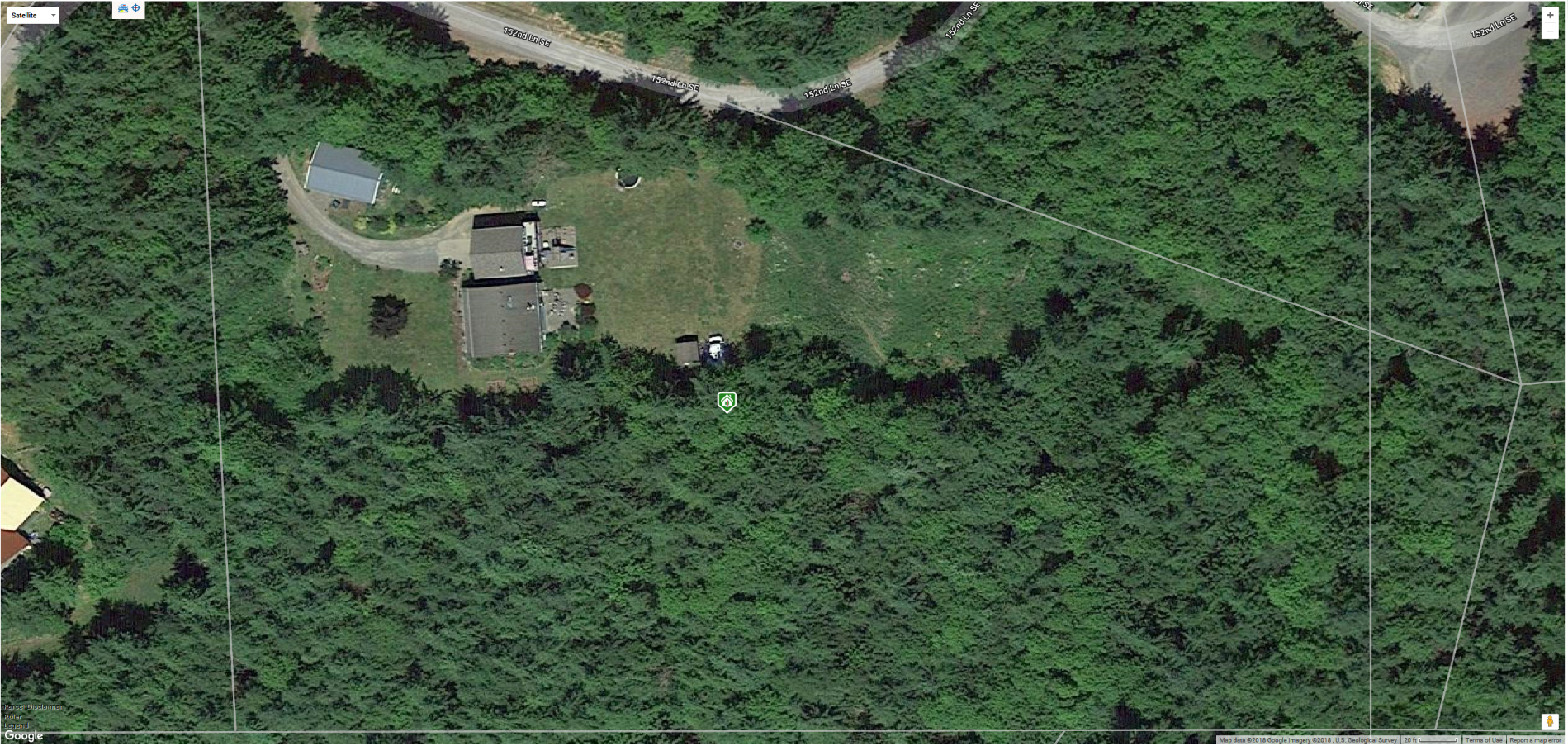 Aerial view of 5.2 acre property